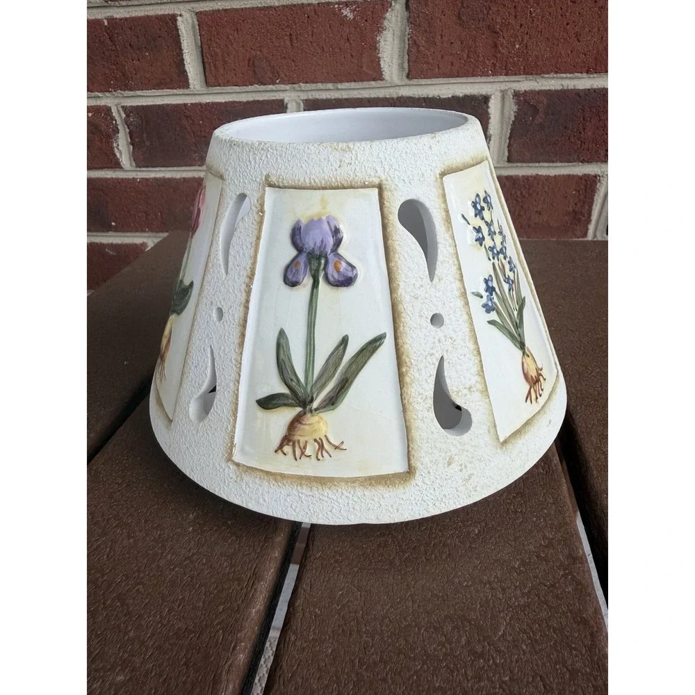 Yankee Candle Botanical Floral & Herb Shade & Plate - EUC